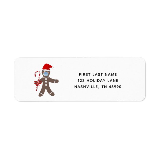 Drôle pain d'épice visage Rouge Adresse de Noël (Devant)