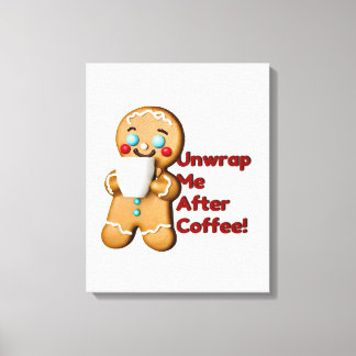 Drôle pain d'épices Noël Café Toile Mur Art