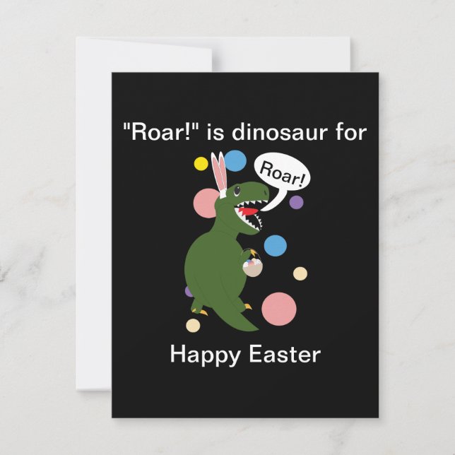 Drôle Pâques Dinosaure mignon Personnaliser Carte  (Devant)