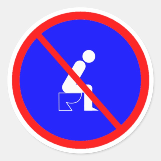 Drôle Pas Assis Sur Les Stickers Signe Toilette (Devant)