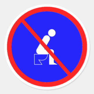 Drôle Pas Assis Sur Les Stickers Signe Toilette