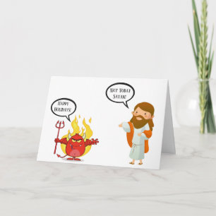 Drôle Pas Aujourd'Hui Satan Carte de Noël