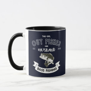 Drôle pêchez la tasse de pêche au bar d'épouse de