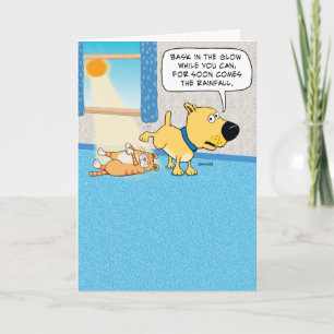 Drôle Peeing Chien Carte d'anniversaire
