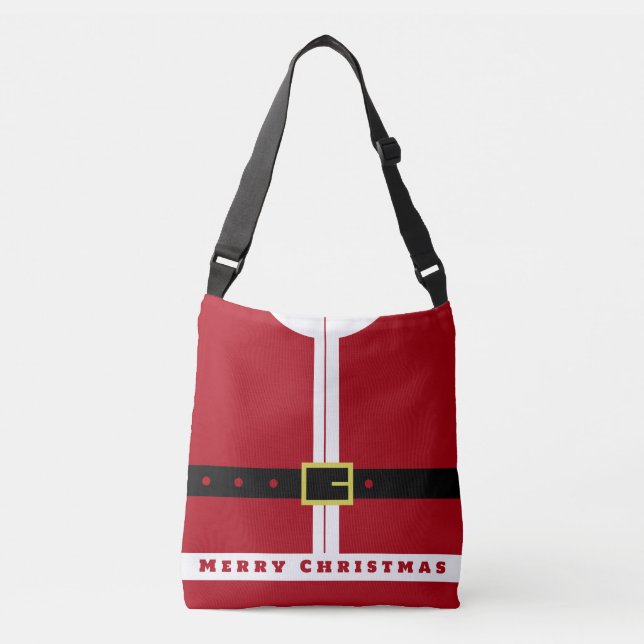 Drôle Père Noël Design Noël Crossbody Sac cadeau c (Devant)