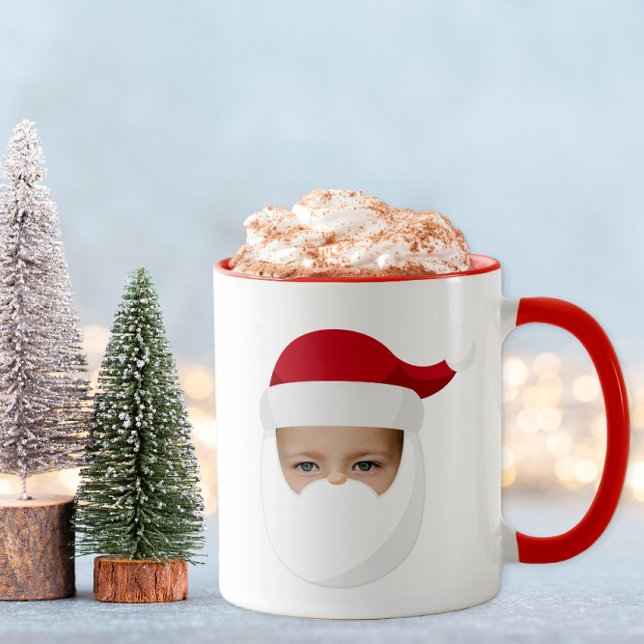 Drôle Père Noël Face Christmas Mug (Santa Photo Holiday Mug)