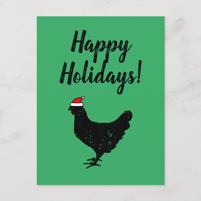 Drôle Père Noël poulet Noël Cartes postales (Devant)