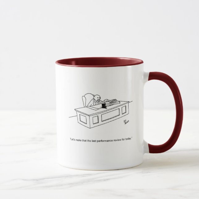 Drôle "Performance Review" Humour Mug (Droite)
