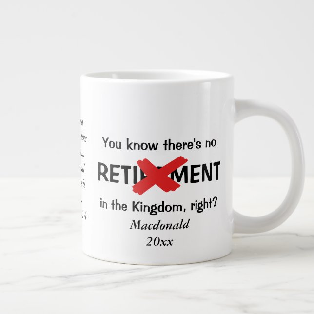 Drôle Personnalisé Christian Retraite Café Mug (Droite)