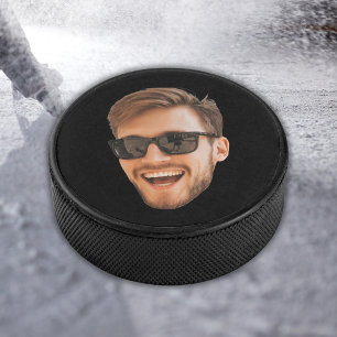 Drôle Personnalisé Homme Face Photo Hockey Puck