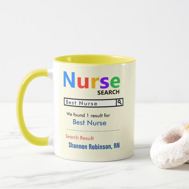 Drôle personnalisé Meilleure infirmière cadeau Mug (Avec donut)