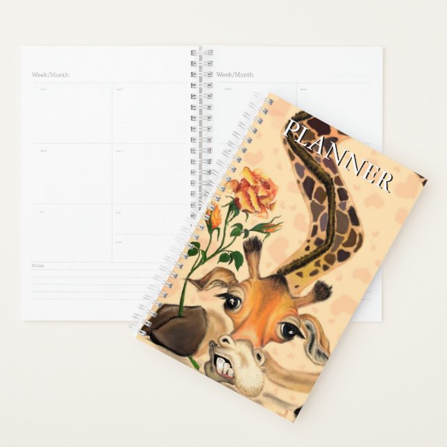 Drôle planificateur avec Romantic Giraffe Gentlema (Devant avec enveloppe)