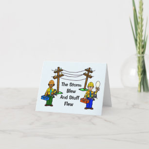 Drôle Poem Electrique Linemen Carte de voeux