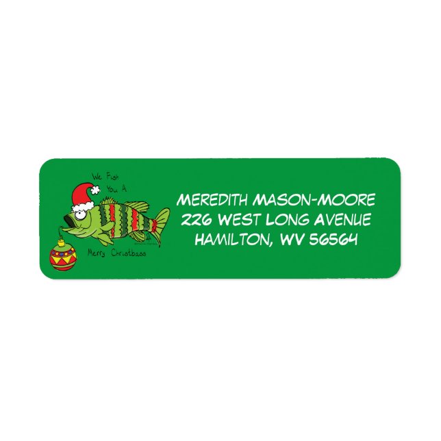 Drôle Poisson Basse de Noël Pêche Cute Cartoon (Devant)