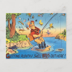 Drôle Poisson Carte postale Pêche Carton