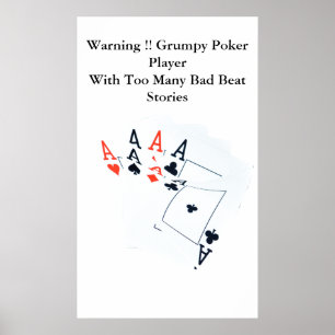 Drôle Poker Bad Beat Story, Poster Mur