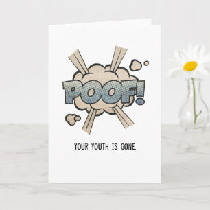 Drôle Poof Vintage ! Carte d'anniversaire de la mo