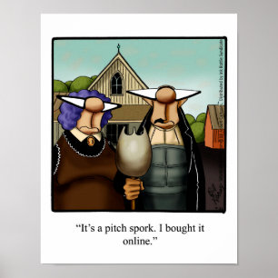 Drôle Poster Art "Pitch Spork" Spectacles Dessin