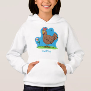 Drôle poulet rustique whimsical dessin animé