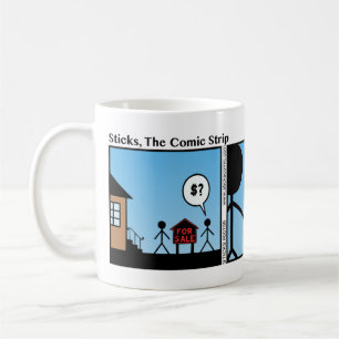 Drôle pour la tasse de Stickman de signe de vente