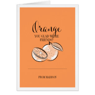 Drôle Pun Fruit Orange Valentine Card