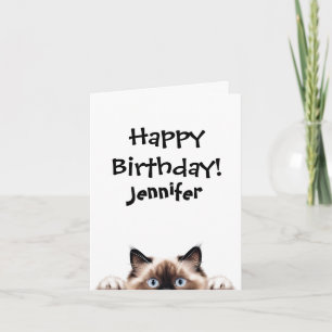 Drôle Ragdoll Chat Anniversaire Carte de voeux pli