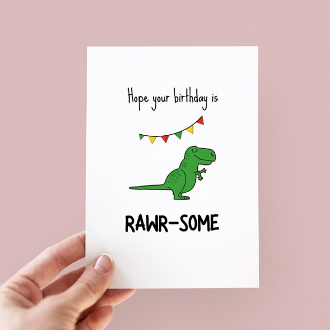 Drôle Rawr-some Dinosaur Pun Carte d'Anniversaire (Créateur téléchargé)