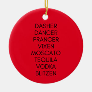 Drôle Reindeer Boire Noms Ornement