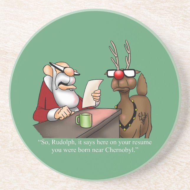 Drôle Reindeer Humour de vacances Dessous de verre (Devant)