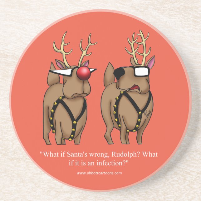 Drôle Reindeer Humour de vacances Dessous de verre (Devant)