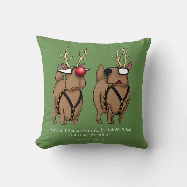 Drôle Reindeer Humour Dessin Coussin Cadeau (Recto)