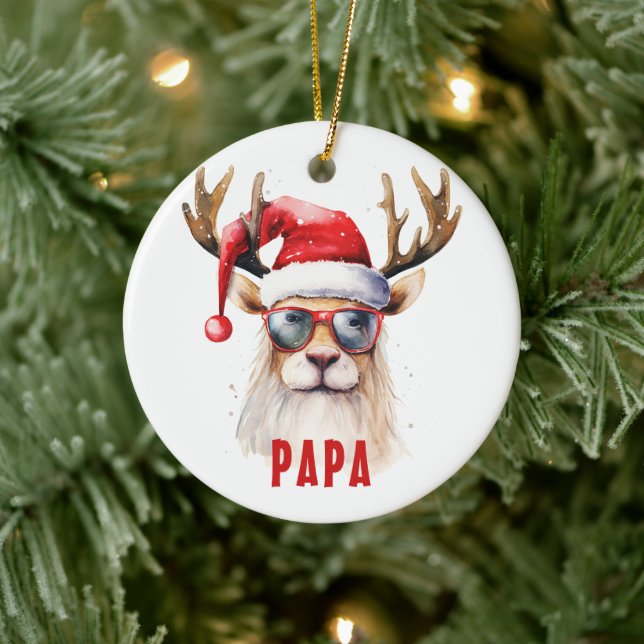 Drôle Reindeer Papa Ornement personnalisé (Arbre)