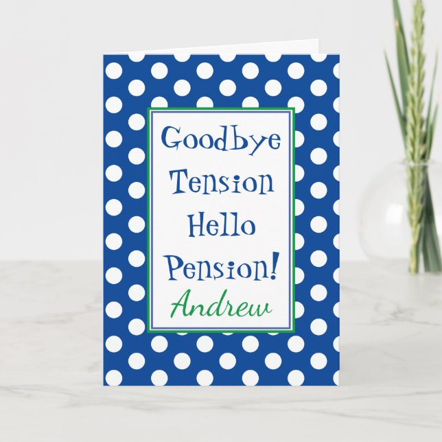 Drôle Retraite Bonjour Pension Carte Bleue (Devant)