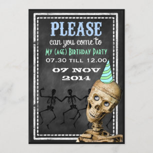 Drôle Retro Chalkboard Invitations de la fête des 