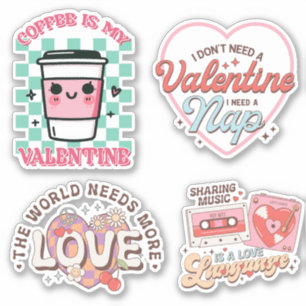 Drôle rétro citations valentine's day sticker pack
