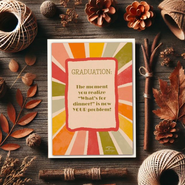 Drôle Retro Stylish Graduation Diner Carte de soum (Créateur téléchargé)