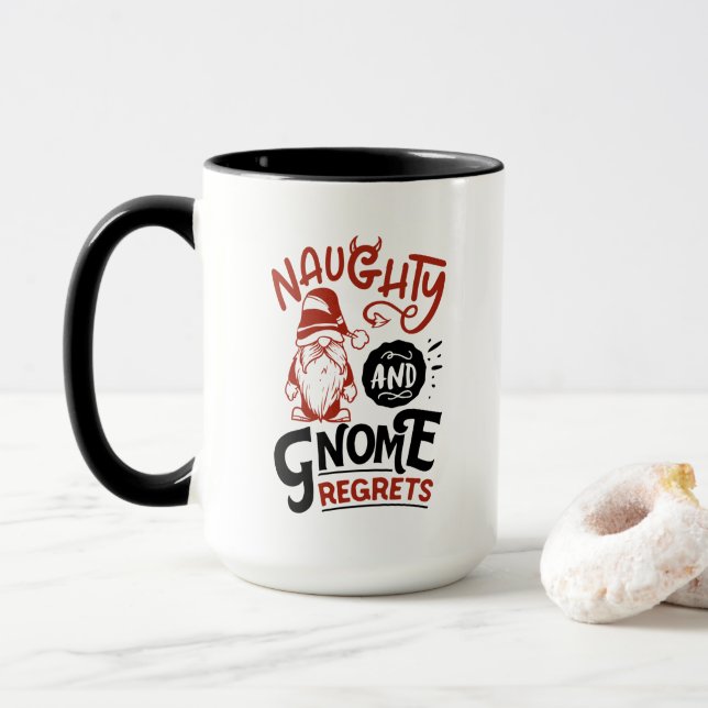drôle sarcasme gnome de Noël Mug de vacances (Avec donut)