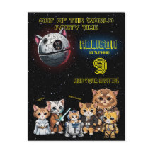 Drôle Science Fiction Kitty Chat Invitation person