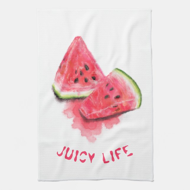 Drôle Serviette de cuisine Rouge Douce Juicy Water (Vertical)