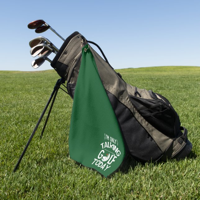 Drôle serviette de golf - 'Seulement parler de gol (Vert)