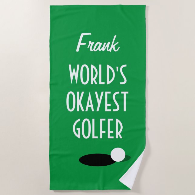 Drôle serviette de plage de golf pour le golfeur l (Devant)