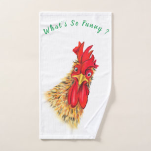 Drôle Serviettes de bain Surpris Rooster - Texte P