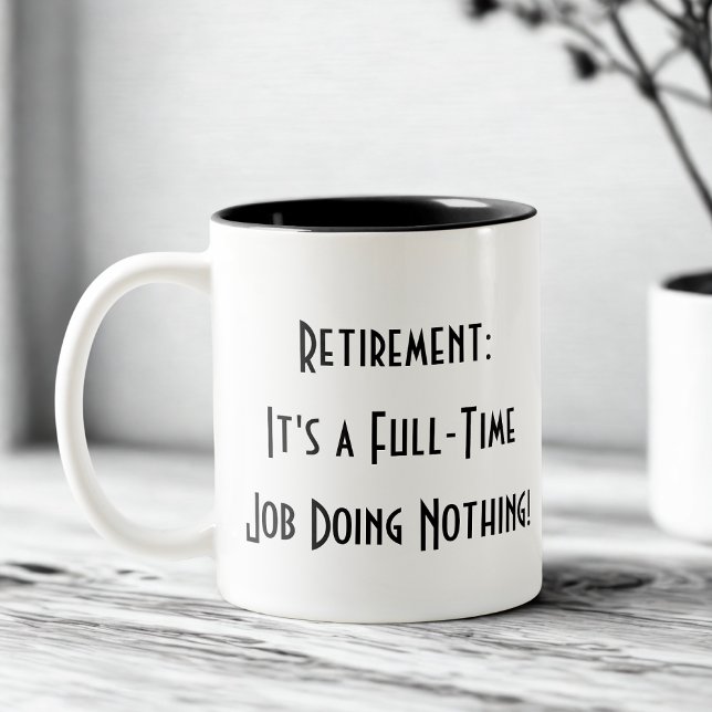 drôle simple retraite tasse à café à deux tons (Créateur téléchargé)