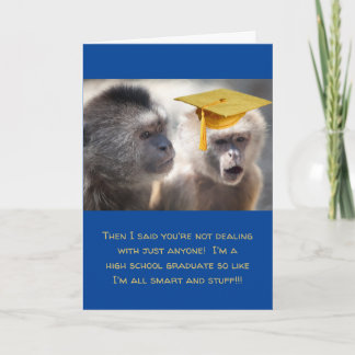 Drôle Singe Happy Graduation Carte de voeux