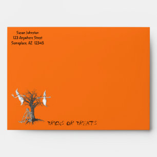 Drôle Skeleton Et Enveloppe Halloween