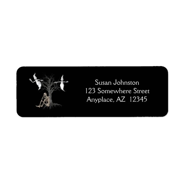 Drôle Skeleton Ghosts Halloween Adresse (Devant)