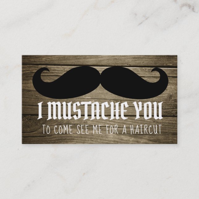 Drôle slogan de coupe-cheveux Moustache Cartes de  (Devant)