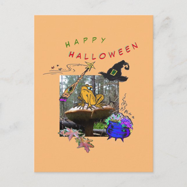 Drôle Sorcière Toad Cartoon Humour Halloween Carte (Devant)