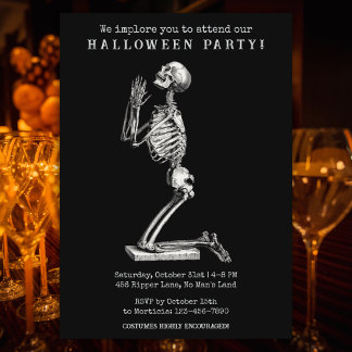 Drôle Squelette Vintage Halloween Fête Invitation