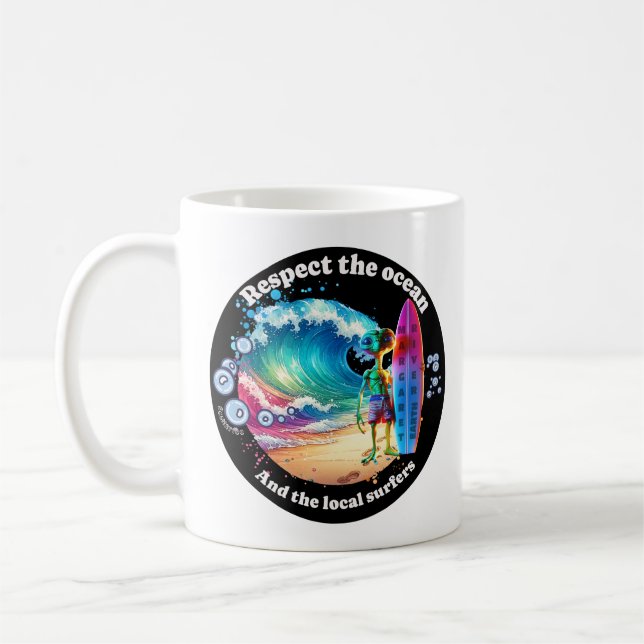 Drôle tasse de café et respecter l'océan (Gauche)